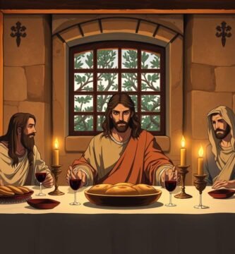 Karikaturbild von Jesus mit seinen Jüngern beim letzten Abendmahl